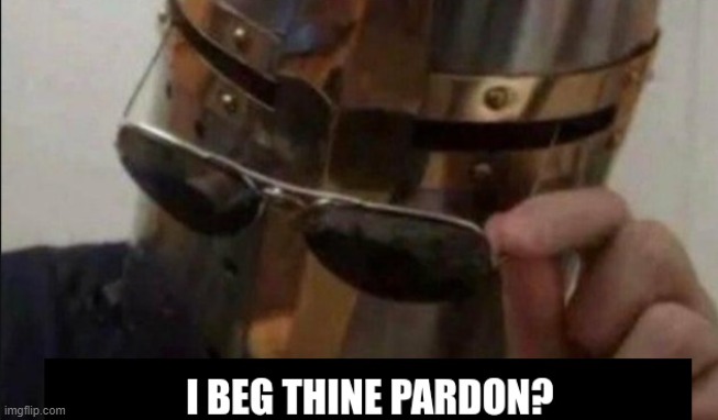 I beg thine pardon? | image tagged in i beg thine pardon | made w/ Imgflip meme maker