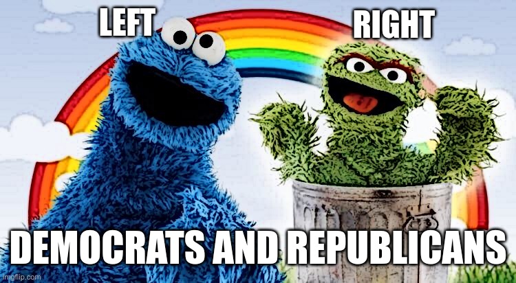 Use my meme and make it yours | LEFT; RIGHT; DEMOCRATS AND REPUBLICANS | image tagged in funny memes,like and share,muppets meme,political humor | made w/ Imgflip meme maker