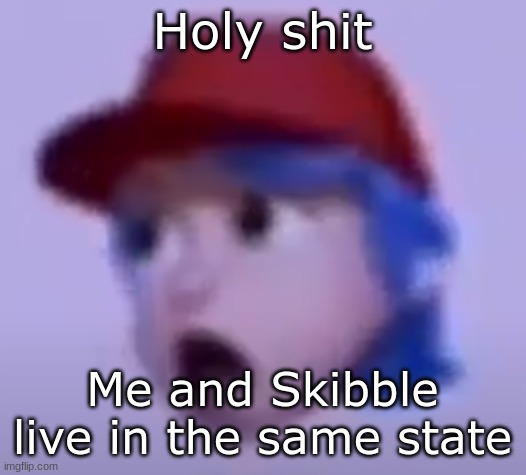 what the silly billy | Holy shit; Me and Skibble live in the same state | image tagged in what the silly billy | made w/ Imgflip meme maker