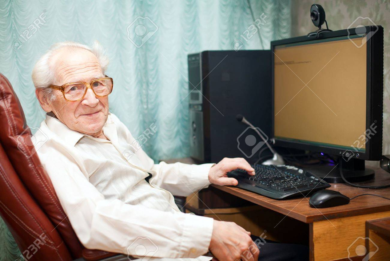 Old Man At Desk Blank Meme Template