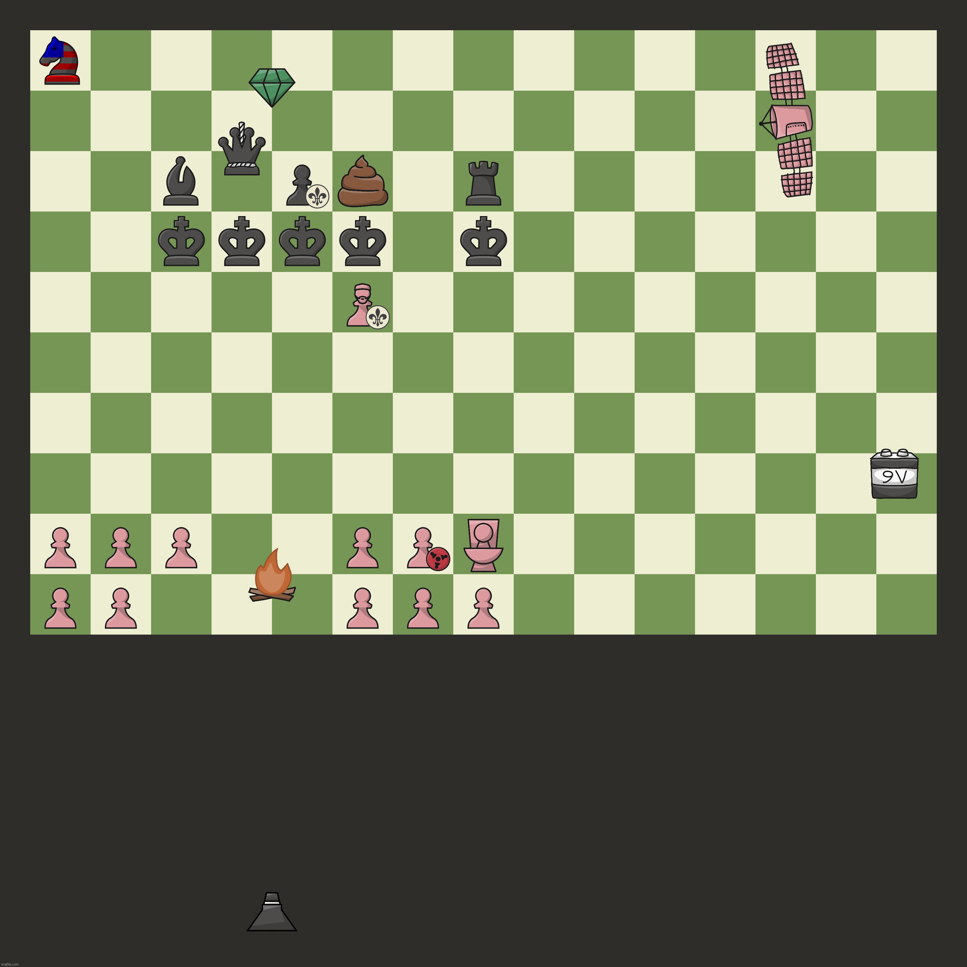 Anarchy Chess part 24 - Black to move; Top comment in 30 minutes decides the move | made w/ Imgflip meme maker