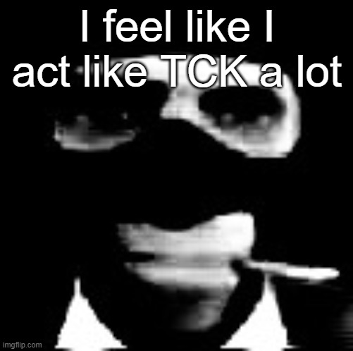 spooky spy | I feel like I act like TCK a lot | image tagged in spooky spy | made w/ Imgflip meme maker