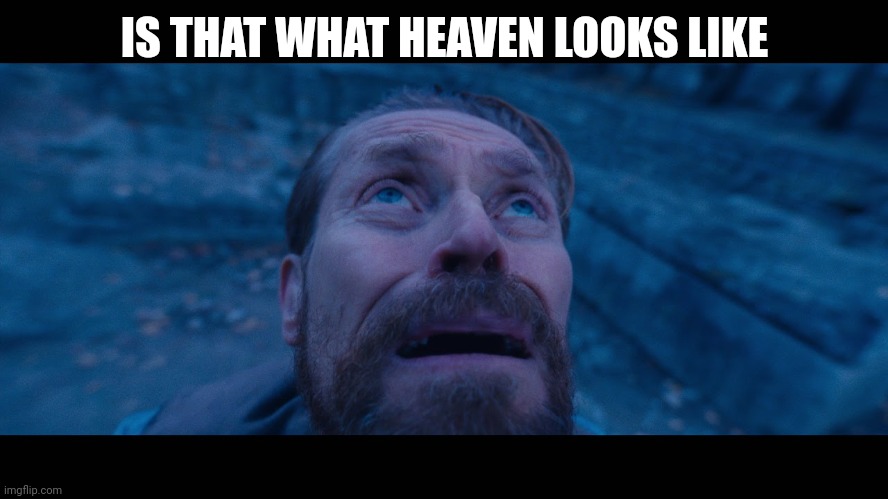 Gm chat | IS THAT WHAT HEAVEN LOOKS LIKE | image tagged in willem dafoe looking up,heaven,hell,funny,memes | made w/ Imgflip meme maker