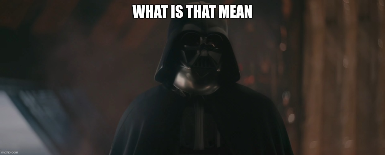 darth vader | WHAT IS THAT MEAN | image tagged in darth vader | made w/ Imgflip meme maker