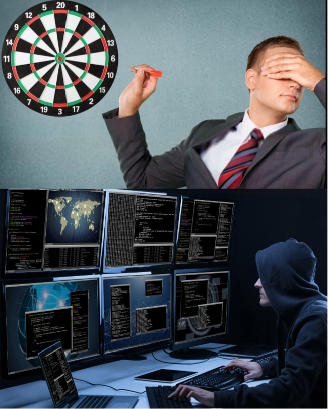 Blind darts and hacker Blank Meme Template