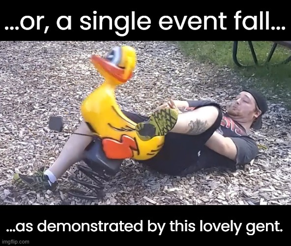 ...or, a single event fall... ...as demonstrated by this lovely gent. | made w/ Imgflip meme maker