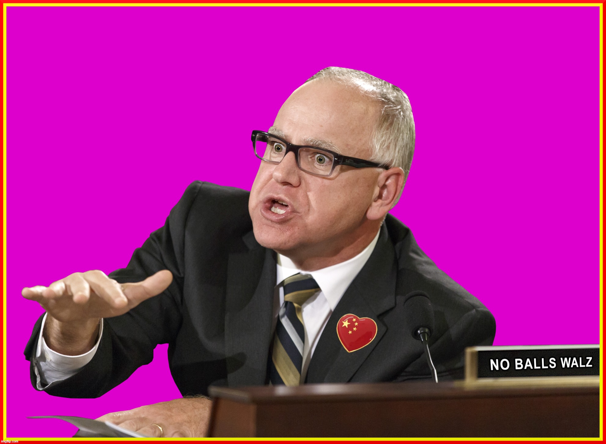 NO BALLS WALZ | image tagged in walz,commie,kamala,2024,weird,communist | made w/ Imgflip meme maker