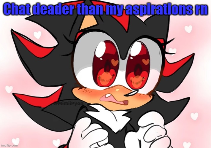 Shadow anime | Chat deader than my aspirations rn | image tagged in shadow anime | made w/ Imgflip meme maker