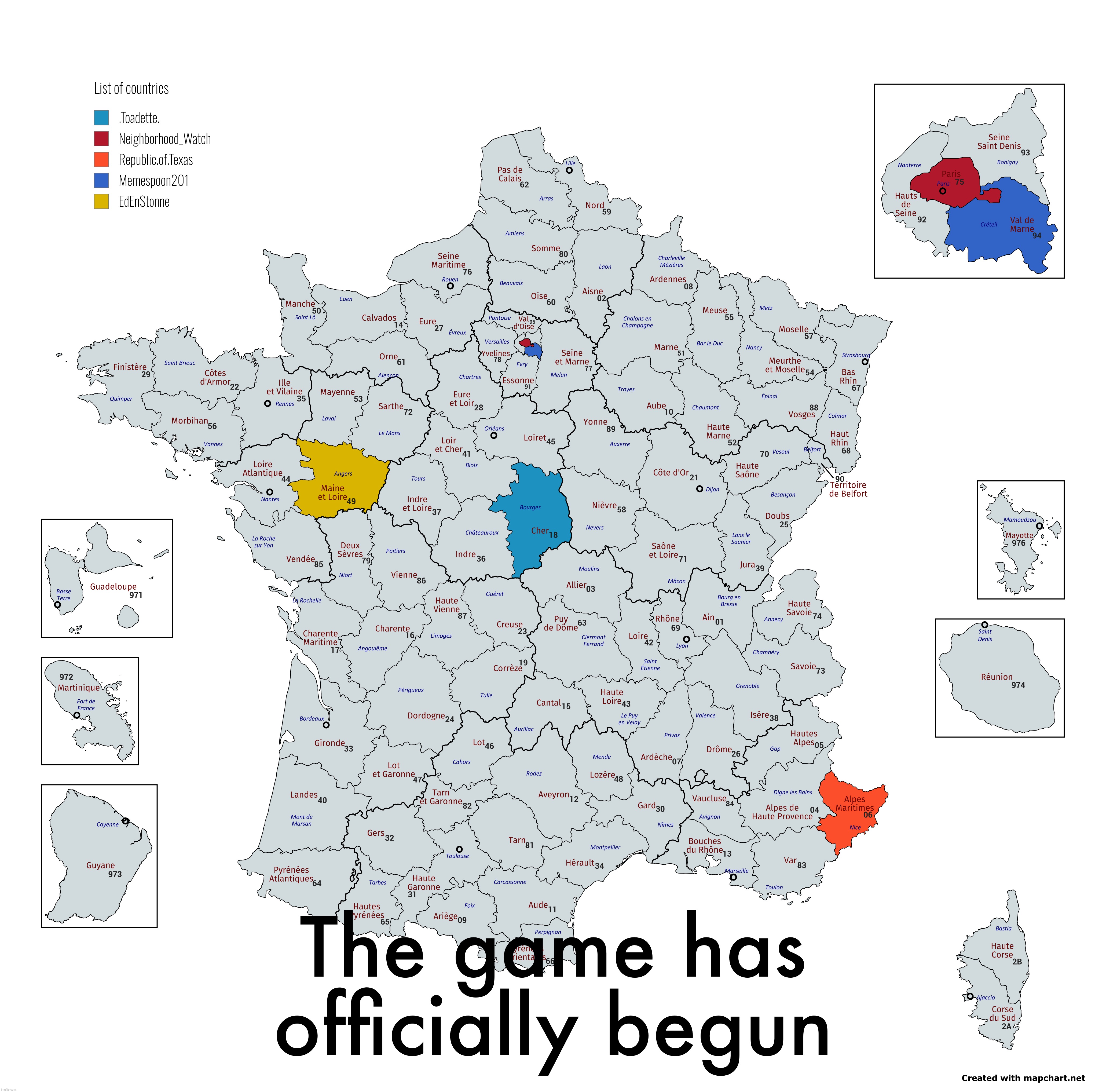 Comment below on what you want your countries to do | The game has officially begun | made w/ Imgflip meme maker