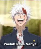 High Quality Yaelah Pake Nanya (Gojo) Blank Meme Template