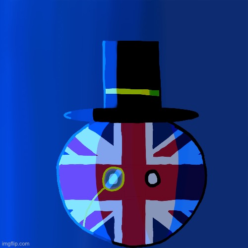 UK countryball (with monocle and a top hat) | image tagged in countryballs,drawing,british,uk | made w/ Imgflip meme maker