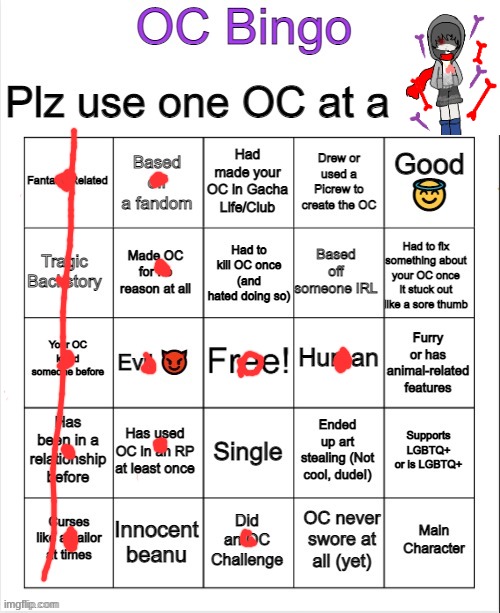 bingo, buddy | image tagged in oc bingo | made w/ Imgflip meme maker