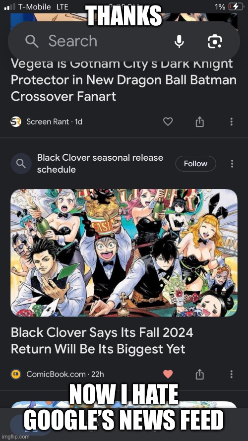Why there gotta be bunny girls tho? | THANKS; NOW I HATE GOOGLE’S NEWS FEED | made w/ Imgflip meme maker