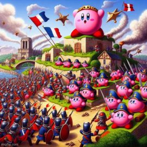 is this a "fr" or a "on god" situation | image tagged in kirby invades france | made w/ Imgflip meme maker