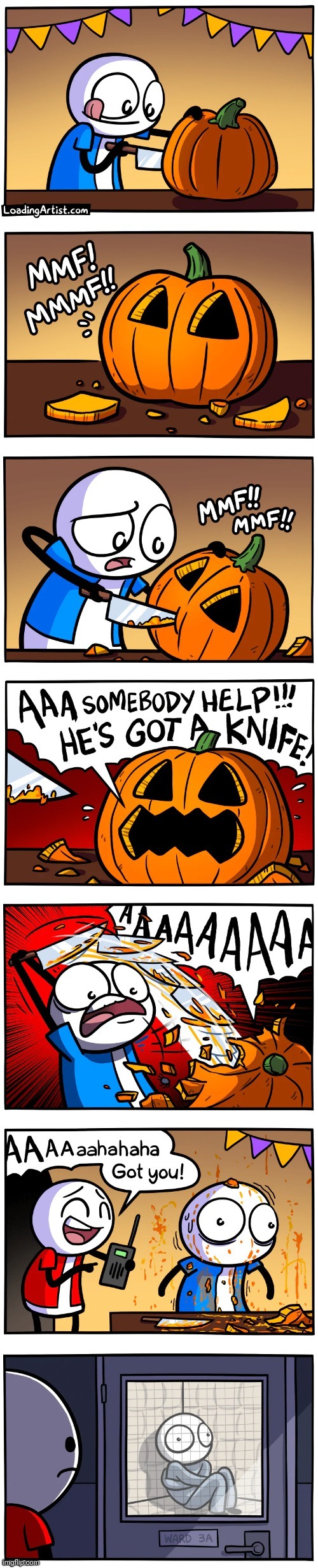 Pumpkin | image tagged in pumpkin,pumpkins,loading artist,comics,comics/cartoons,knife | made w/ Imgflip meme maker