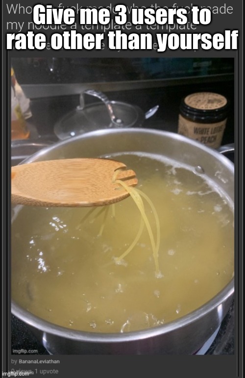 1-10 | Give me 3 users to rate other than yourself | image tagged in who the fuck made who the fuck made my noodle a template a templ | made w/ Imgflip meme maker