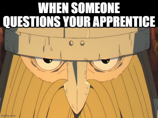 Questioning the Apprentice | WHEN SOMEONE QUESTIONS YOUR APPRENTICE | image tagged in funny,funny memes,funny meme,memes,anime meme | made w/ Imgflip meme maker