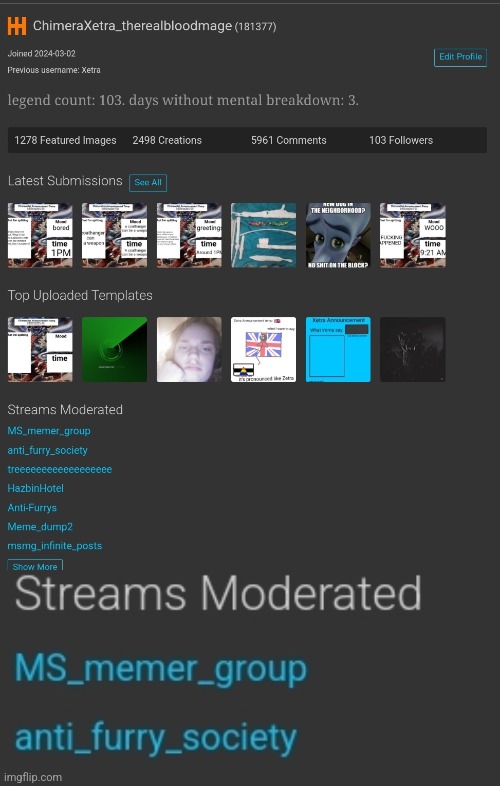 damn I moderate some big ass streams | made w/ Imgflip meme maker