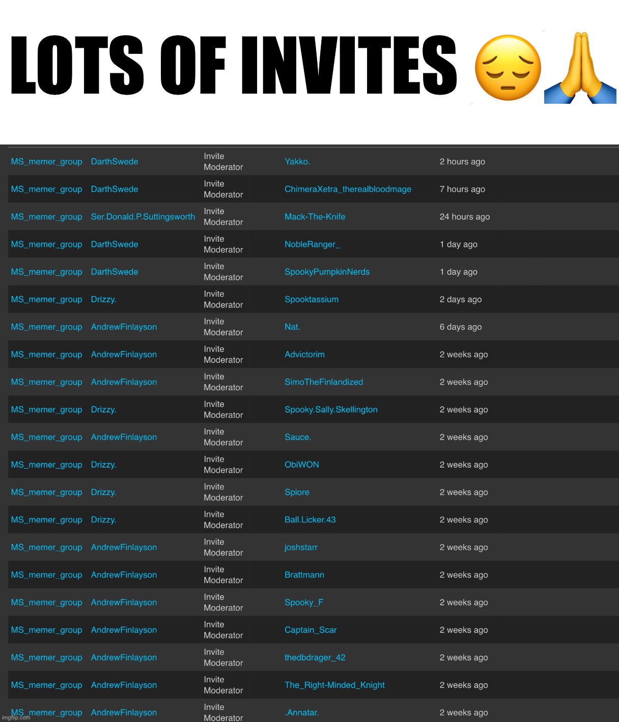 What happened 2 weeks ago ._. | LOTS OF INVITES 😔🙏 | made w/ Imgflip meme maker