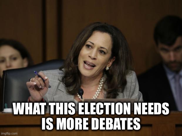 Kamala Harris | WHAT THIS ELECTION NEEDS
IS MORE DEBATES | image tagged in kamala harris | made w/ Imgflip meme maker