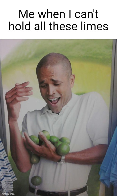 Why Can't I Hold All These Limes | Me when I can't hold all these limes | image tagged in memes,why can't i hold all these limes | made w/ Imgflip meme maker