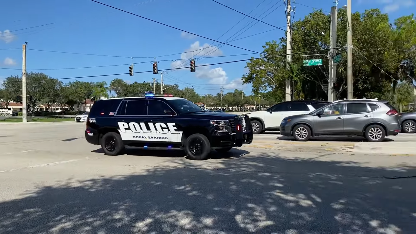 police car responding Blank Meme Template