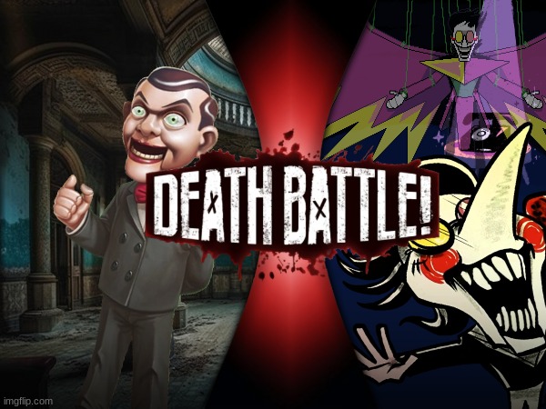 Slappy VS Spamton (Goosebumps VS Deltarune) | image tagged in slappy,spamton,goosebumps,deltarune,death battle | made w/ Imgflip meme maker