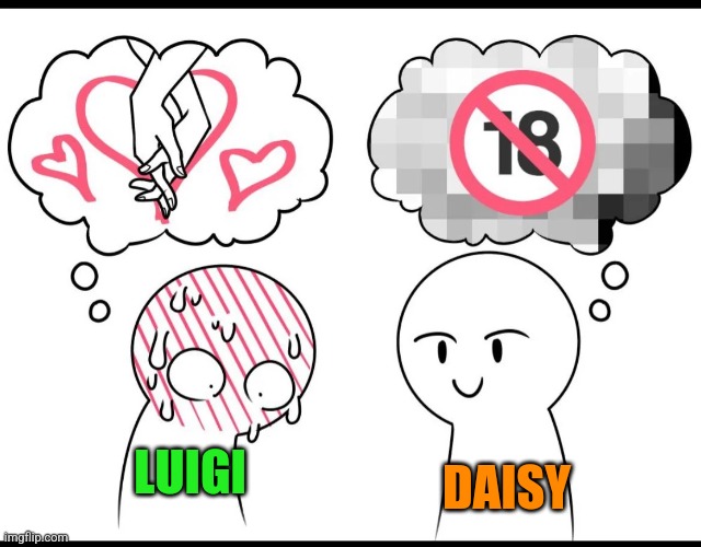 Luaisy according to fanon | DAISY; LUIGI | image tagged in fluorart ship dynamic | made w/ Imgflip meme maker