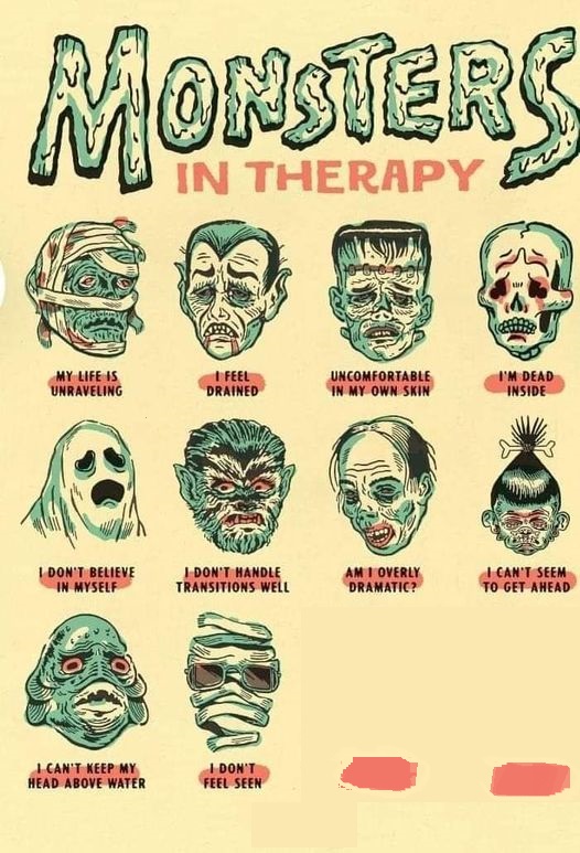 monsters therapy Blank Meme Template