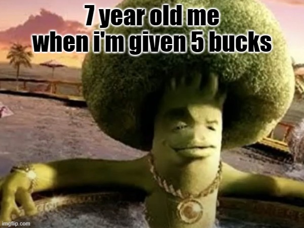 still me when i get 5 bucks | 7 year old me when i'm given 5 bucks | image tagged in rich,money,real | made w/ Imgflip meme maker