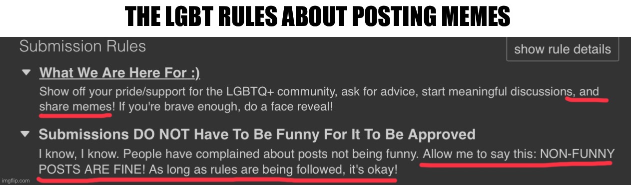 The memes don’t have to be an lgbt meme, it can be a regular meme -_- | THE LGBT RULES ABOUT POSTING MEMES | made w/ Imgflip meme maker