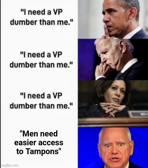 "Men need easier access to Tampons" | made w/ Imgflip meme maker