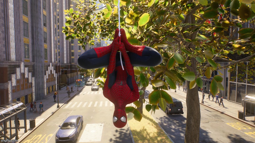 Upside down Spider-Man | image tagged in upside down spider-man,new template,spider-man,custom template | made w/ Imgflip meme maker