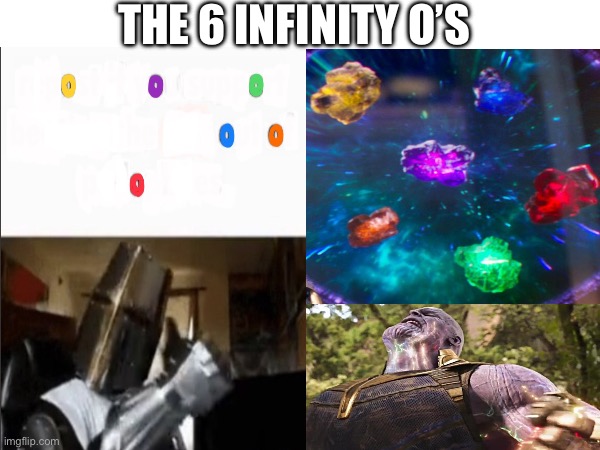 THE 6 INFINITY O’S | made w/ Imgflip meme maker