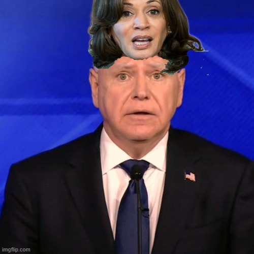 This guy has shit for brains | image tagged in tim walz debate 2024,kamala harris,creepy joe biden | made w/ Imgflip meme maker