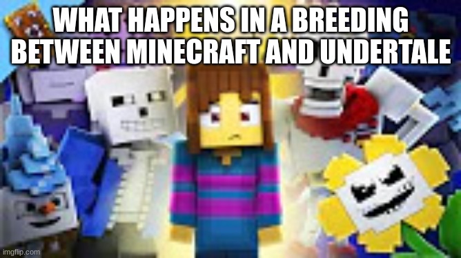 Minecraft + Undertale = CHAOS!!! | WHAT HAPPENS IN A BREEDING BETWEEN MINECRAFT AND UNDERTALE | image tagged in undertale-minecraft | made w/ Imgflip meme maker