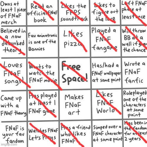 Mortal Kombat is my fav btw | image tagged in fnaf bingo | made w/ Imgflip meme maker