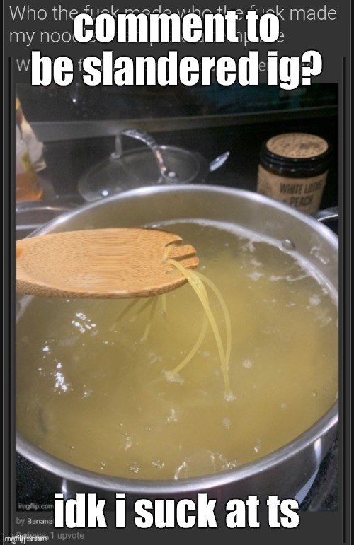 who the fuck made who the fuck made my noodle a template a templ | comment to be slandered ig? idk i suck at ts | image tagged in who the fuck made who the fuck made my noodle a template a templ | made w/ Imgflip meme maker