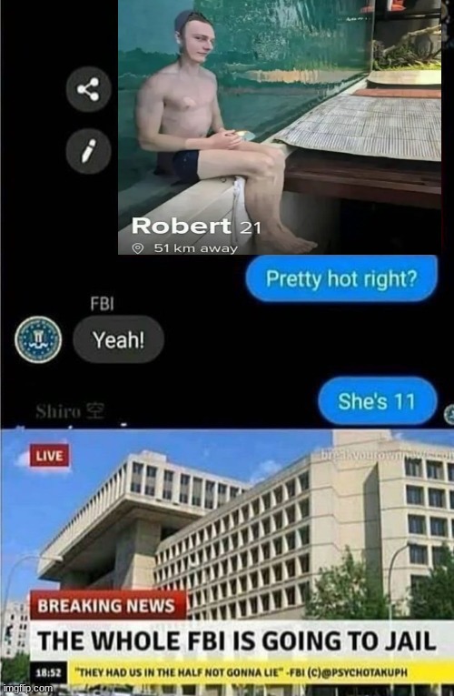 The whole FBI is going to jail | image tagged in the whole fbi is going to jail | made w/ Imgflip meme maker