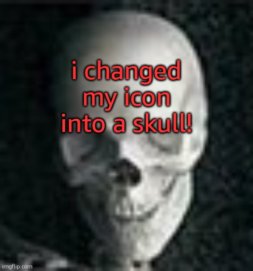 i tried. | i changed my icon into a skull! | image tagged in skull,hehehe | made w/ Imgflip meme maker