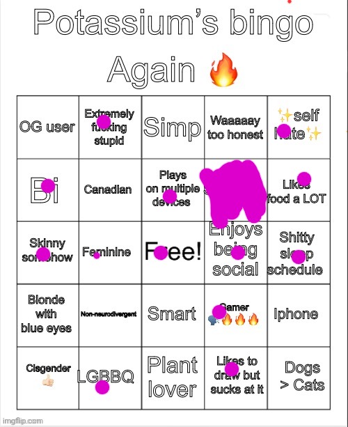 Potassium Bingo V4 | image tagged in potassium bingo v4 | made w/ Imgflip meme maker