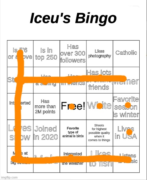 Iceu's Bingo | image tagged in iceu's bingo | made w/ Imgflip meme maker