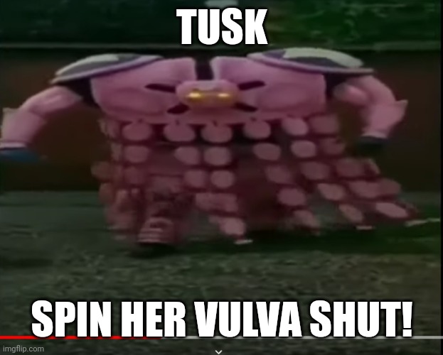 tusk act 4 | TUSK; SPIN HER VULVA SHUT! | image tagged in tusk act 4 | made w/ Imgflip meme maker