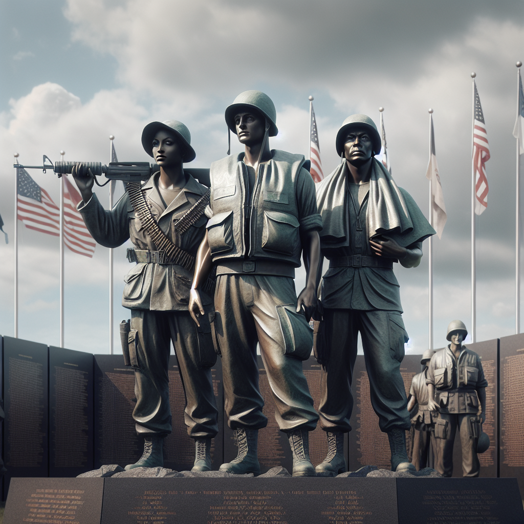 A solemn military memorial, perhaps with flags or statues repres Blank Meme Template