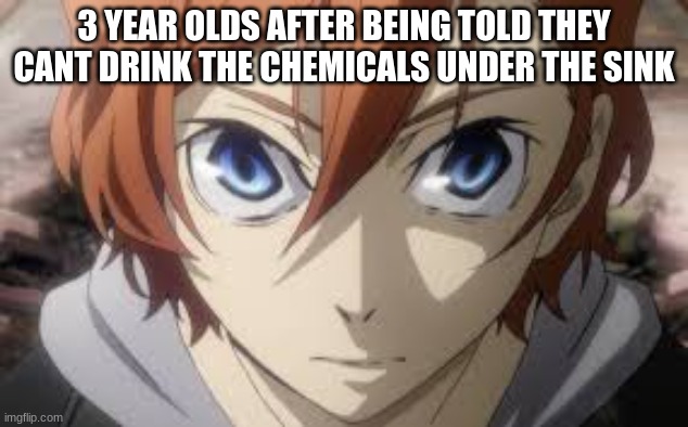3 YEAR OLDS AFTER BEING TOLD THEY CANT DRINK THE CHEMICALS UNDER THE SINK | made w/ Imgflip meme maker