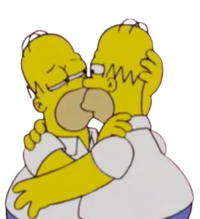 Homer Simpson Kissing Homer Simpson Blank Meme Template