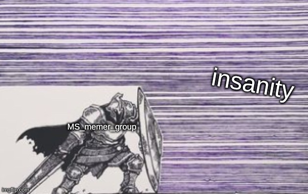 Knight fighting against ____ | insanity; MS_memer_group | image tagged in knight fighting against ____ | made w/ Imgflip meme maker