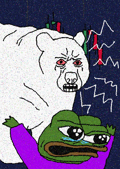 Pepe chased by bear Blank Meme Template