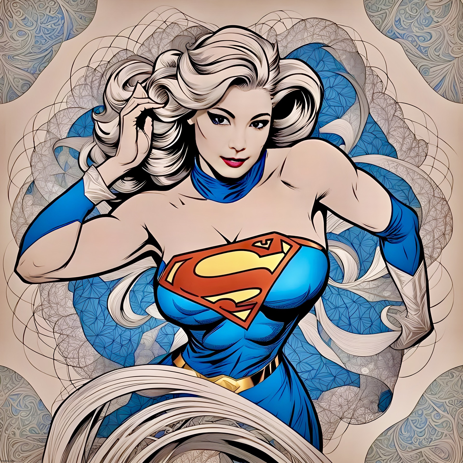 SuperWoman | image tagged in supergirl,superman,superhero,pop art,memes,dc comics | made w/ Imgflip meme maker