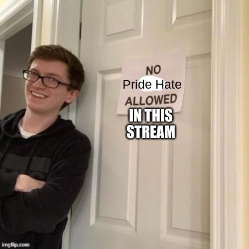 No Hate! | Pride Hate; IN THIS STREAM | image tagged in no blank allowed | made w/ Imgflip meme maker